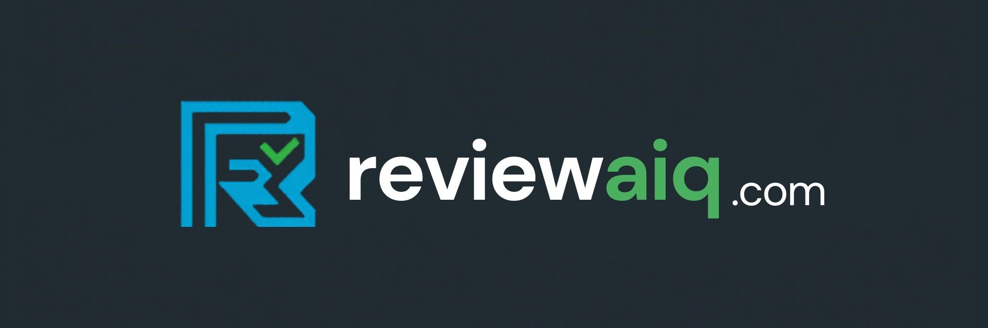 modern logo for reviewaiq.com with geometric r
